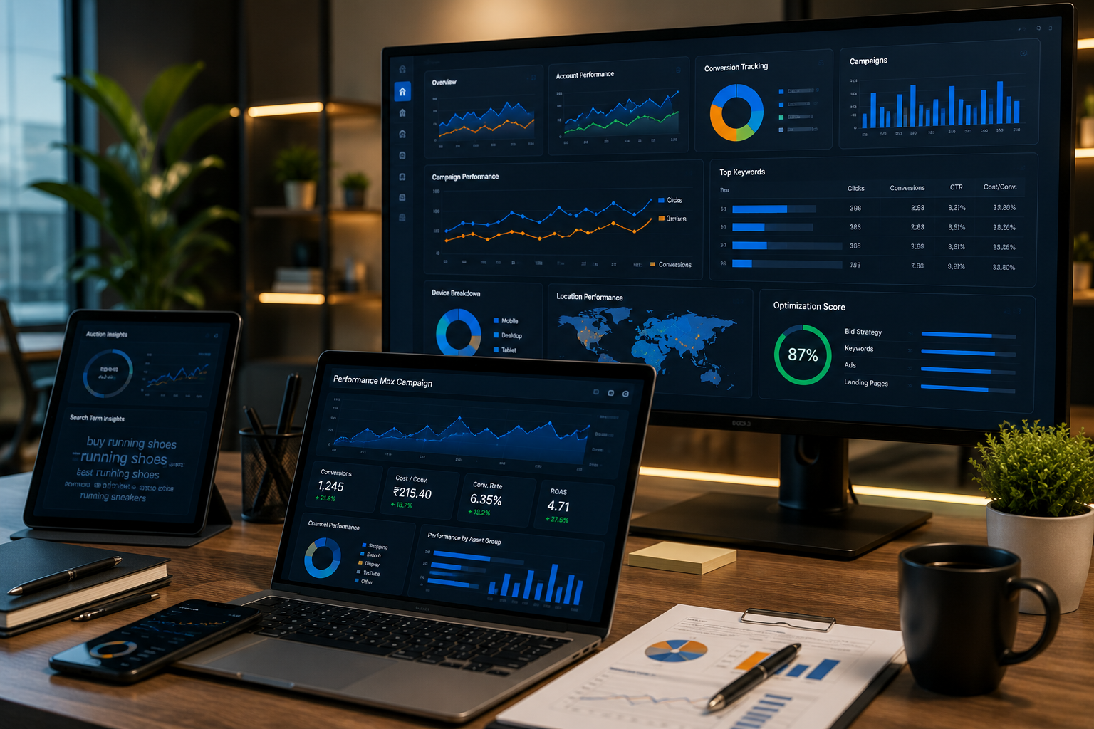 Google Ads client report showing 30 days lead growth